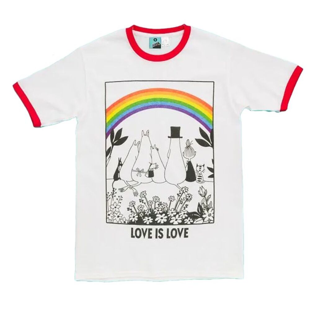 Moomin Unisex Adult Love Is Love T-Shirt / White/Off White
